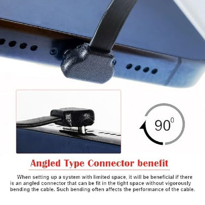 xiwai Ultra Slim Flat USB-C Male to Female Up Down Angled Cable 6cm - size: 6.6cm, style: USB2.0 Type C-Type C Angled M-F