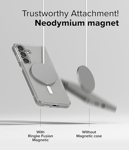 Ringke for Samsung Galaxy S25 Plus Case [Fusion Magnetic Matte Clear] | Compatible with MagSafe, Oil & Dirt Resistant, Anti-Fingerprint Technology Prevents Oily Smudges, Feels Velvety Soft - size: Galaxy S25 Plus