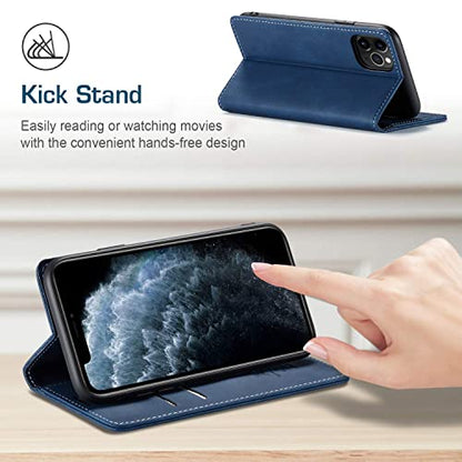japezop Compatible with iPhone 11 Pro Max Wallet Case with Card Holder[RFID Blocking],Leather Magnetic Flip Case for iPhone 11 Pro Max 6.5 inch(Blue) - color: Blue, size: iPhone 11 Pro Max 6.5 Inch