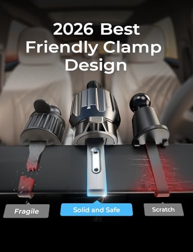 LISEN for iPhone 18 Pro Max Car Phone Holder 2-in-1 Suction Cup Mount-Black