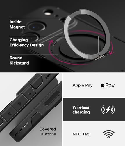 Ringke for iPhone 17 Pro Max Case [Alles Pro Black] | Compatible with MagSafe, 360° Rotating Kickstand, Camera Control Capture Button Protection, Powerful Magnet - color: Black, size: iPhone 17 Pro Max