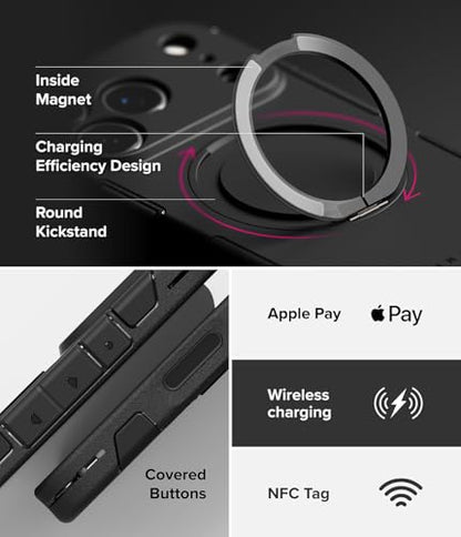 Ringke for iPhone 17 Pro Max Case [Alles Pro Black] | Compatible with MagSafe, 360° Rotating Kickstand, Camera Control Capture Button Protection, Powerful Magnet - color: Black, size: iPhone 17 Pro Max
