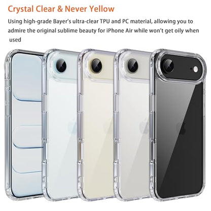 for iPhone 17 air Case Transparent Phone Cover, [10 FT Military Grade Drop Protection] Slim Durable Shockproof Protective Bumper (Transparent, iPhone 17 air) - color: Transparent, size: iPhone 17 Air