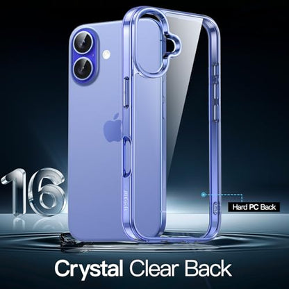 JETech Case for iPhone 16, Anti-Yellowing, Ultramarine | Shockproof Protection, Scratch Resistant Hard PC Back, Durable Transparent TPU Bumper - color: Ultramarine, size: iPhone 16