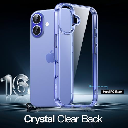 JETech Case for iPhone 16, Anti-Yellowing, Ultramarine | Shockproof Protection, Scratch Resistant Hard PC Back, Durable Transparent TPU Bumper - color: Ultramarine, size: iPhone 16