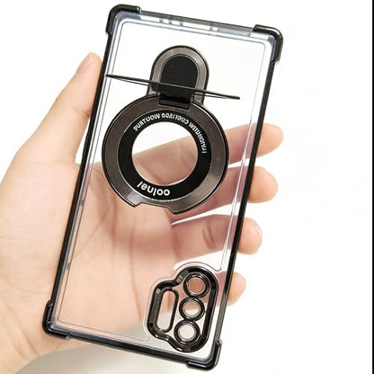Case Compatible with Samsung Note 10 Plus Case Rugged softcase Protective with Ring Stand Clear Phone case for Samsung Note 10 Plus,Black - color: Black, size: Samsung Note 10 Plus