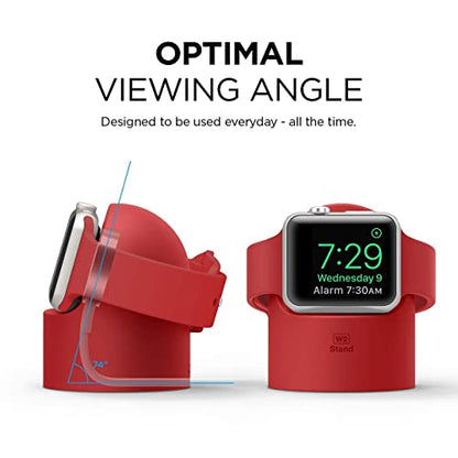 elago W2 Charger Stand Compatible with Apple Watch Series Ultra3/Ultra2/Ultra/11/10/9/8/7/6/5/4/3/2/1/SE3/SE2/SE1 (49mm, 46mm, 45mm, 44mm, 42mm, 41mm, 40mm, 38mm) - color: Red