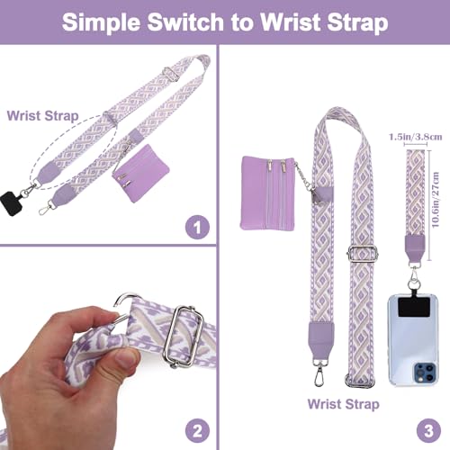 XANGNIER Clip and Go Strap for Phone with Wallet Crossbody,Multicolor 15 - color: Multicolor 15