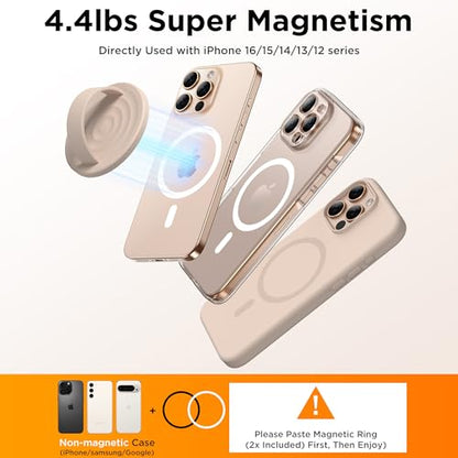 Magnetic Phone Grip for MagSafe, Silicone Ring Grip, Oat - color: Oat