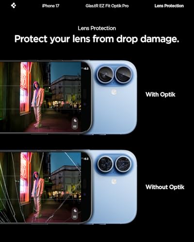 Spigen Camera Lens Protector for iPhone 17 (16 Plus/16) - Mist Blue - color: Mist Blue