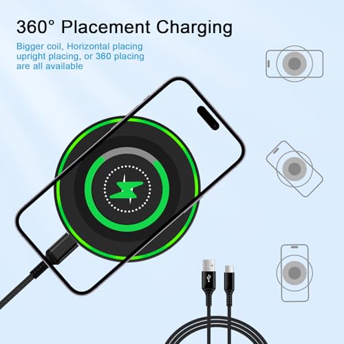 Fast Wireless Charging Pad Samsung S25FE S25 S26 Ultra Charger Stand Wireless Android Phone Charger 15W for Samsung Galaxy S26 S25 S24 Plus S23 S22, Pixel 10 Pro, iPhone 17 16, with 18W Adapter