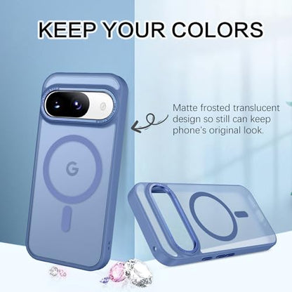 BENTOBEN for Google Pixel 9 Case [Compatible with Magsafe] Translucent Matte Magnetic Pixel 9 Case Slim Thin Shockproof Women Men Girls Boys Protective Phone Cases for Google Pixel 9 6.3" 2024, Blue - color: Blue