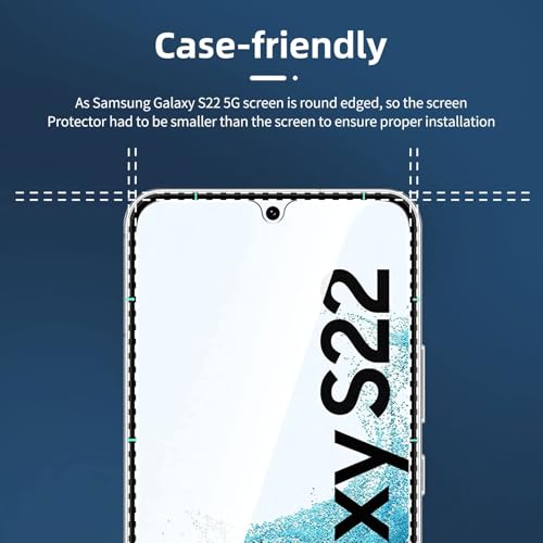 NEW'C for Samsung Galaxy S22 5G Screen Protector Tempered Glass HD Clear - size: S22 6.1 inches