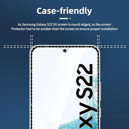 NEW'C for Samsung Galaxy S22 5G Screen Protector Tempered Glass HD Clear - size: S22 6.1 inches