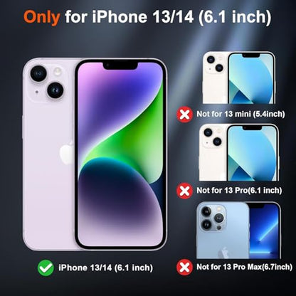 MARKILL Compatible with iPhone 14 Case/iPhone 13 Case 6.1 Inch with Built-in 360°Rotating Ring Stand, Military Grade Drop Protection Full Body Rugged Heavy Duty Durable Cover. - color: Deep Purple, size: iPhone 14/iPhone 13 6.1"