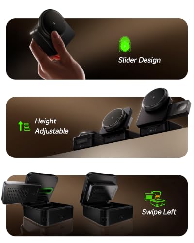 ZEEHOO 3-in-1 Charging Station for Apple, Foldable Mag-Safe Charger, 15W Wireless Charger for iPhone 17/16/15/14/13/12 Series, Apple Watch, AirPods(30W Adapter Included) (Black) - color: Black