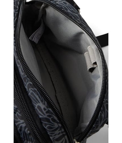 Baggallini Triple Zip with Front Wallet/Trifecta RFID Wallet Crossbody - color: Midnight Blossom