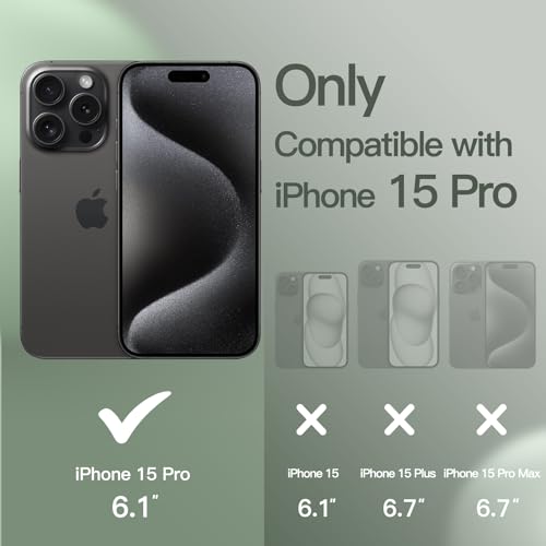 JETech Silicone Case for iPhone 15 Pro, Cypress | Silky Soft Touch, Shockproof Protection, Scratch Resistant, Microfiber Lining - color: Cypress, size: iPhone 15 Pro