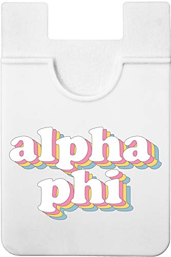 Sorority Shop Alpha Phi Koala Pouch - Retro Design Card Holder for Phone Case- Phone Wallet Stick On - Ultra-Thin and Lightweight Phone Case Wallet - Holds Cards and Cash - size: 2.25"W x 3.25"L