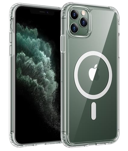 FNTCASE for iPhone 11 Pro Case: [Compatible with Magsafe] Anti Yellowing Transparent Clear Magnetic Phone Cover - Military Grade Shockproof Drop Proof Protective for iPhone 11Pro 2019 Cases - Clear - color: Clear, size: Iphone 11 Pro (5.8 Inch)