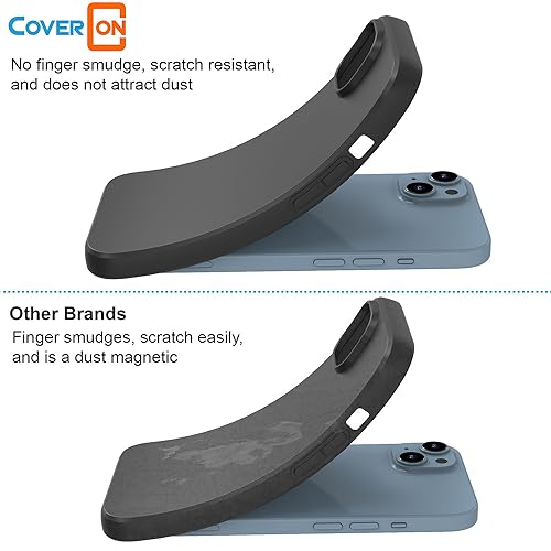 CoverON Designed for Apple iPhone 15 Case, Minimal Lightweight Slim TPU Rubber Flexible Skin Cover Thin Protective Silicone Sleeve Compatible with iPhone 15 (6.1) Phone Case Black - color: Black