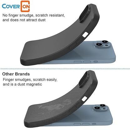 CoverON Designed for Apple iPhone 15 Case, Minimal Lightweight Slim TPU Rubber Flexible Skin Cover Thin Protective Silicone Sleeve Compatible with iPhone 15 (6.1) Phone Case Black - color: Black