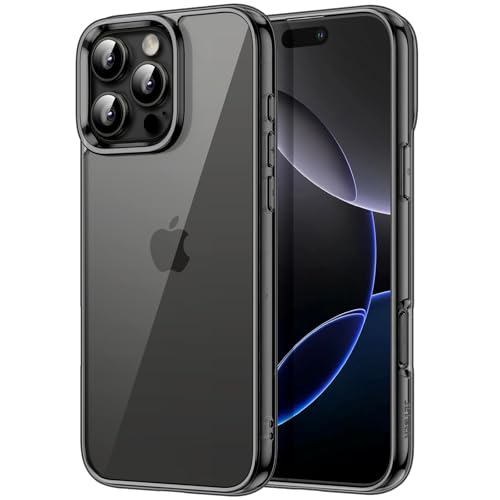 JETech Case for iPhone 16 Pro Max 6.9-Inch, Non-Yellowing Shockproof Phone Bumper Cover, Anti-Scratch Clear Back (Black) - color: Black, size: iPhone 16 Pro Max