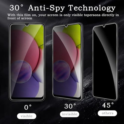 [2+2 Pack] Privacy Screen Protector for Samsung Galaxy A03s 5G, Anti-Spy Shatterproof Tempered Glass with Camera Lens Tempered Glass 9H Hardness Bubble Free Anti-Glare Case Friendly