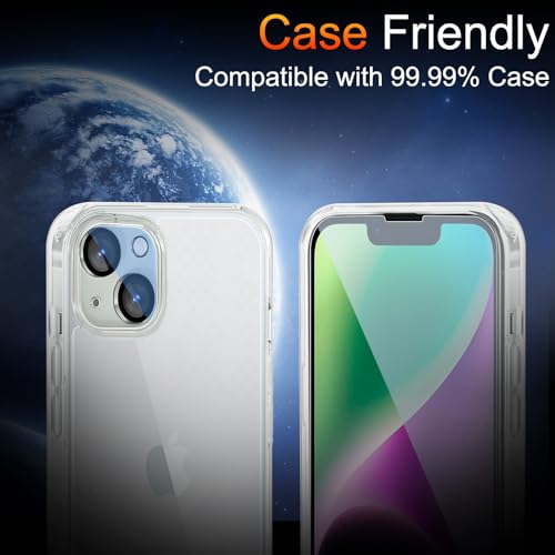 TZGZT 3 Pack Screen Protector for iPhone 14, Tempered Glass, Case Friendly - color: iPhone 14 3+3Pack-Clear