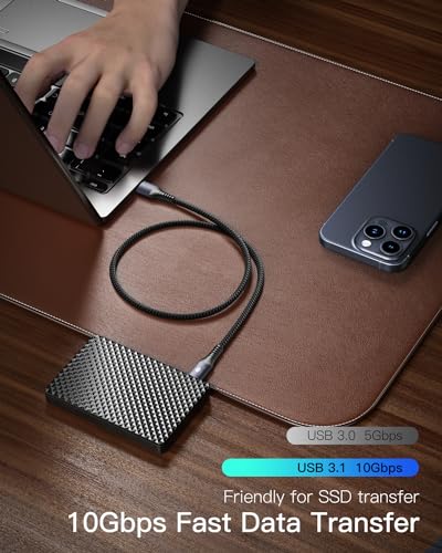 CONMDEX Android Auto USB Cable [3ft, 2-Pack] 10Gbps, 3A Fast Charging - color: Grey, size: 3ft+3ft, style: 2Pack