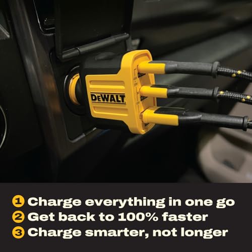 DEWALT 65W PD 3-Port Car Charger – USB-C PPS Fast Charging - size: 3-Ports-2 USB C+USB A