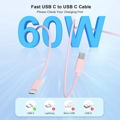 iPhone 17 16 15 Charger Fast Charging 10FT, 20W USB C Charger Block & Cable - color: Pink