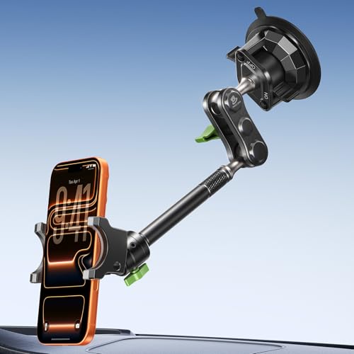 MAGIC JOHN Durable Metal Phone Holders for Your Car, Windshield Car Mount - style: Extended
