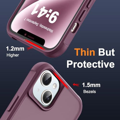 SKYLMW Compatible with iPhone 14 Plus Case with Stand,Wine Red - color: Wine Red, size: iPhone 14 Plus