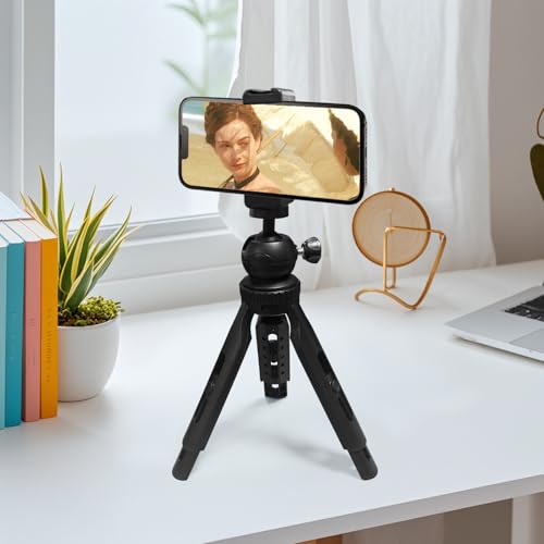 Extendable Mini Camera Tripod, Portable Selfie Stick Handle Grip Desktop Webcam Tripod with 1/4" Screw for DSLR Camera Webcam Phone Holder Selfie Stick Vlog Tripod (Retractable)