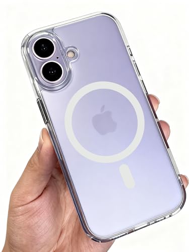 Magnetic for iPhone 17 Case Clear with [Camera Control Cover] [Compatible with MagSafe] Slim & Non-Slip Frosted Hard PC Back & Transparent Soft TPU Bumper Matte Phone Cover for iPhone 17 6.3" - size: iPhone 17
