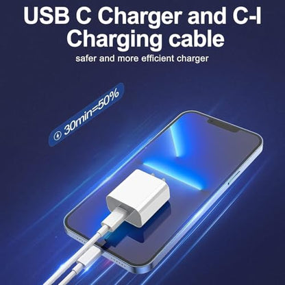 iPhone Charger Fast Charging, USB C Charger Block, 6FT/10FT Lightning Cable - color: White