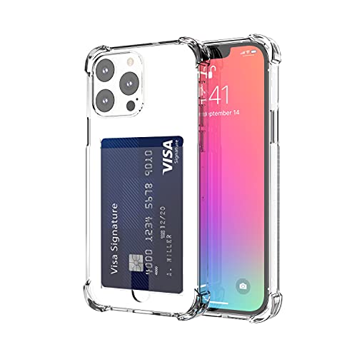 for iPhone 13 Pro Max Clear Card Case, Protective Shockproof TPU Slim Wallet Case with Card Holder - size: iPhone 13 Pro Max
