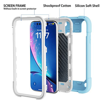 MARKILL Compatible with iPhone XR Case 6.1 Inch with Ring Stand, Heavy-Duty Military Grade Shockproof Phone Cover for iPhone XR 6.1. - color: Ice Blue, size: iPhone XR 6.1"