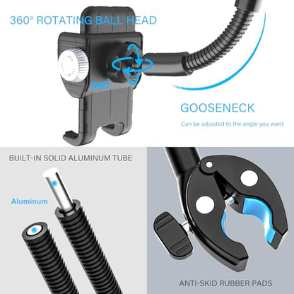 Stroller Buggy Phone Holder, Flexible Bike Phone Mount with Gooseneck Tube
