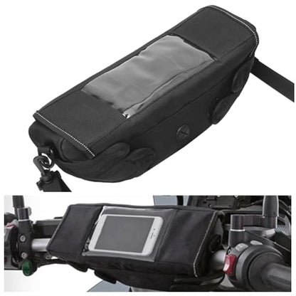 H RUO Waterproof Handlebar Storage Bag Motorcycle Bike Handle Bar Bag with Phone Pouch Compatible with bmw F750GS F850GS R1200GS Triumph Honda Yamaha Suzuki