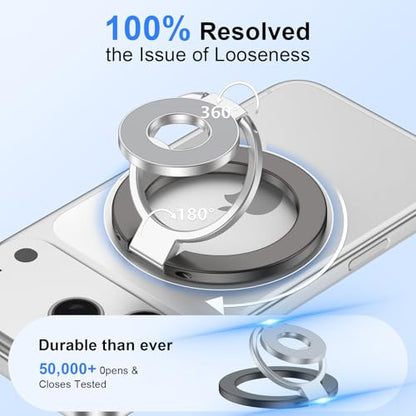 Magnetic Phone Ring Holder for MagSafe, 360° Rotation Cell Phone Grip Stand - color: gray