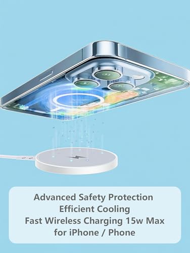 [Apple MFi Certified] Magnetic Wireless Charger Mag Safe for iPhone 17-12 - color: White, size: 10-ft 20W x2
