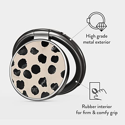 BURGA Cell Phone Ring, Holder Grip and Stand - Finger Phone Grip for Back of Smartphone Case, Kickstand 360 Rotation, Universal Ring for iPhone Samsung Galaxy Huawei Google Pixel, Stylish Accessories - color: Almond Latte, style: Gunmetal