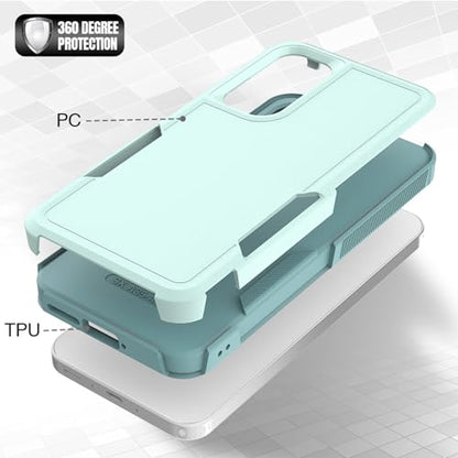 MDCN for Galaxy A35 5G Case: Dual Layer Protective Heavy Duty Cell Phone Cover Shockproof Rugged with Screen Protector - Military Protection Bumper Tough - Galaxy A35 5G 2024, Green - color: Mint Green (PC) + Mint Green (TPU)