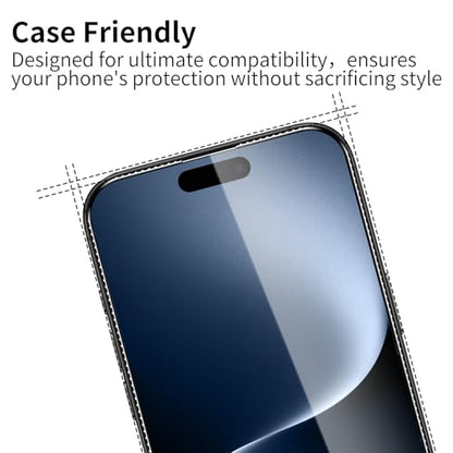 Screen Protector for iPhone 17 Pro, 3 Pack Tempered Glass Film with 3 Pack Camera Lens Protector, 9H Hardness, HD Clear, Scratch Resistant, Case Friendly, Easy Install - size: iPhone 17 Pro