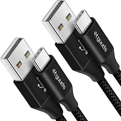 etguuds Long USB to USB C Cable, 12ft USB A to USB C Fast Charger 2-Pack - color: Black