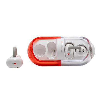 Moondrop Pill Open Ear Headphones Bluetooth 6.0 OWS Hanging Earphones IPX4 Open Ear Clip Wireless Earbuds Built-in AI ENC MD-0WS-003 (RED) - color: RED