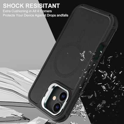 YKHJKLEC for iPhone 16 Plus Case, Military Grade 3 in 1 Heavy Duty Shockproof/Drop Proof/Dust Proof with Kickstand Case, with 2 x Tempered Glass Screen Protector & 1 x Wrist Strap (ZJ-Black/Black) - color: ZJ-Black/Black