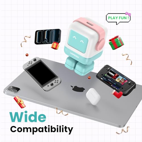 UGREEN Uno 30W USB C Charger, Compact Robot GaN Fast Charging Block, Green - color: Pink Blue